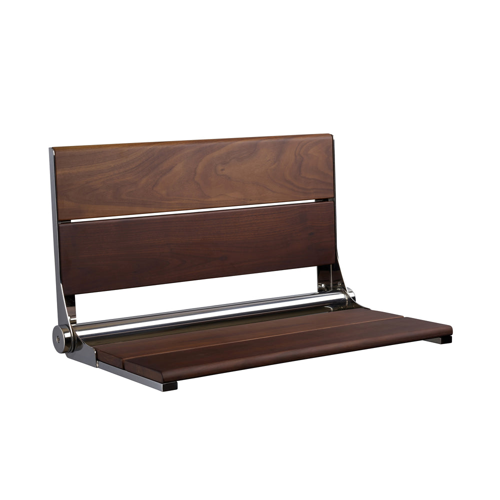 Wall Mounted Folding Shower Seat | Natural Wood | Walnut