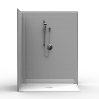 60 X 36 Corner Curbless Shower Stall | Multi-Piece