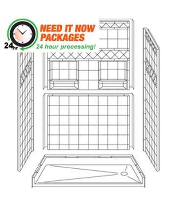 54 X 30 Shower PACKAGE | Low Threshold | 24 hr. Quick Ship