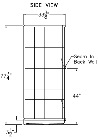 60 X 32 Roll-in Shower Stall | Barrier Free | Center Drain