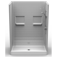 60 X 36 SHOWER WITH 4 INCH TILE PATTERN | CENTER DRAIN