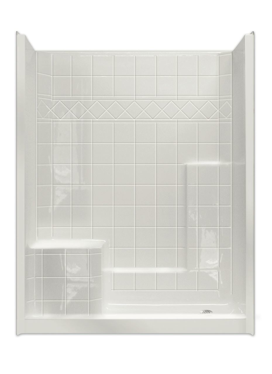 60 X 32 Shower with Built-in Seat | 1-Piece
